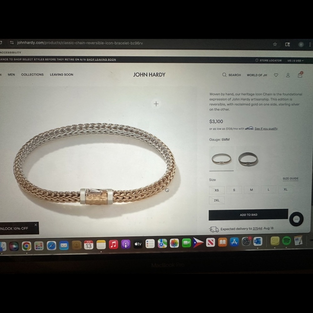 John Hardy Silver Chain Bracelet